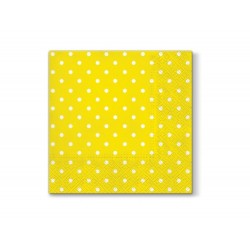 Serwetki papierowe jednorazowe żółte w kropki 33x33cm 20szt - 1