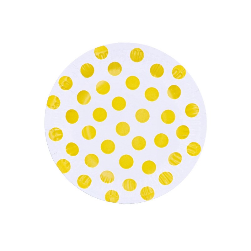 Talerz papierowy groszki żółte 18cm 6szt