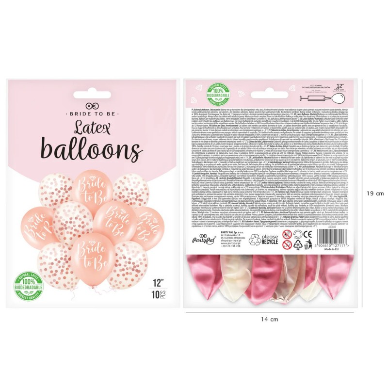 Balony Bride to be na wieczór panieński różowe x10 - 2