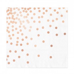 Serwetki papierowe białe w kropki ROSE GOLD 10szt - 1