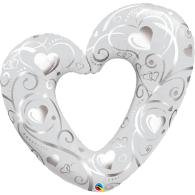 Balon foliowy serce białe perłowe na ślub wesele - 1