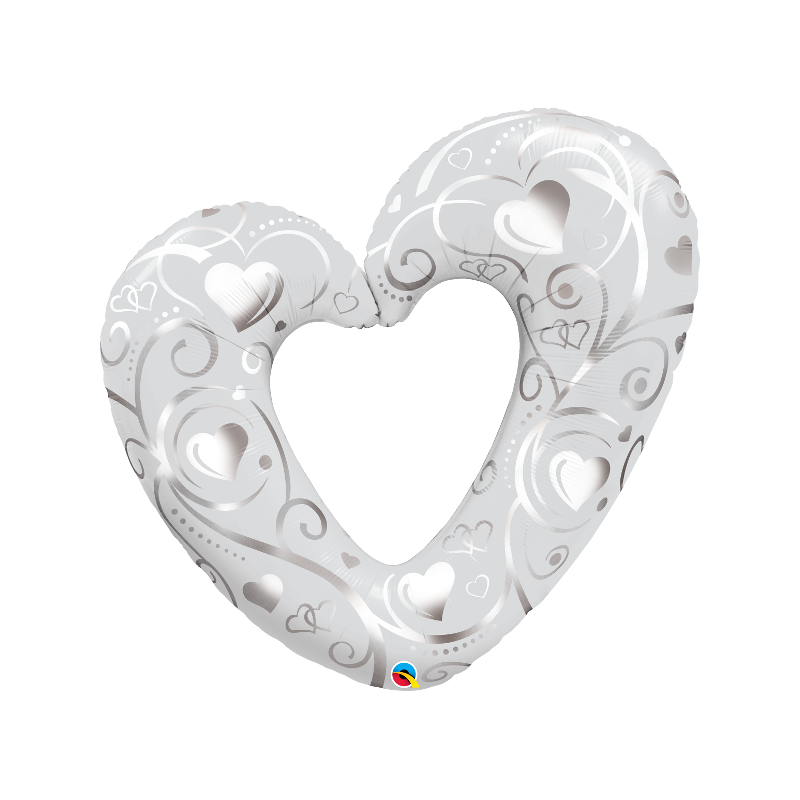 Balon foliowy serce białe perłowe na ślub wesele - 1