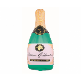 Balon foliowy butelka szampana zielona na hel - 1