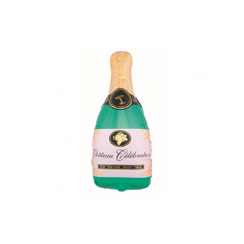 Balon foliowy butelka szampana zielona na hel - 1