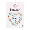 Balon foliowy serce Bride To Be w kwiaty ślubny