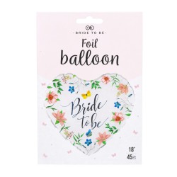 Balon foliowy serce Bride To Be w kwiaty ślubny