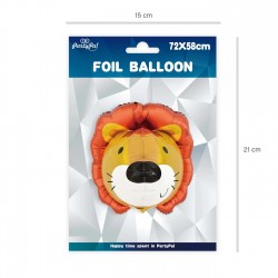 Balon foliowy 3D lew zwierzęta safari na hel - 2