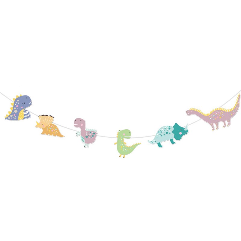 Girlanda papierowa dinozaury mix 12 flag 15x300cm - 1