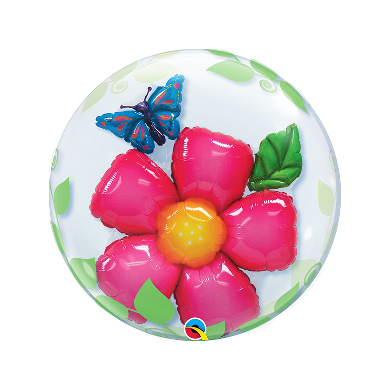 Balon Bubbles 24" Kwiatek z motylkiem - 1