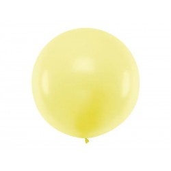 Balon lateksowy okrągły metrowy pastel żółty - 1