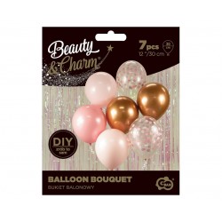 Bukiet balonowy różowo-miedziany zestaw balonów - 2