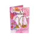 Karnet urodzinowy konfetti 40 różowy