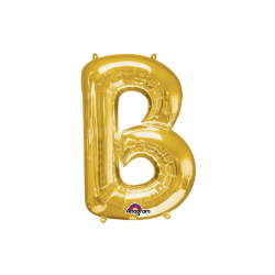 Balon foliowy litera B duża złota metalik 33''