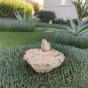 Fontanna ceramiczna z ptaszkiem piaskowa ogrodowa - 4