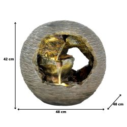 Fontanna okrągła 48cm ogrodowa ledowa kaskada kula - 3