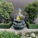 Fontanna figura siedzący Budda antracyt ogrodowa - 3