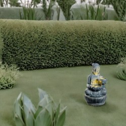 Fontanna figura siedzący Budda antracyt ogrodowa - 5
