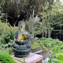 Fontanna figura siedzący Budda antracyt ogrodowa - 6