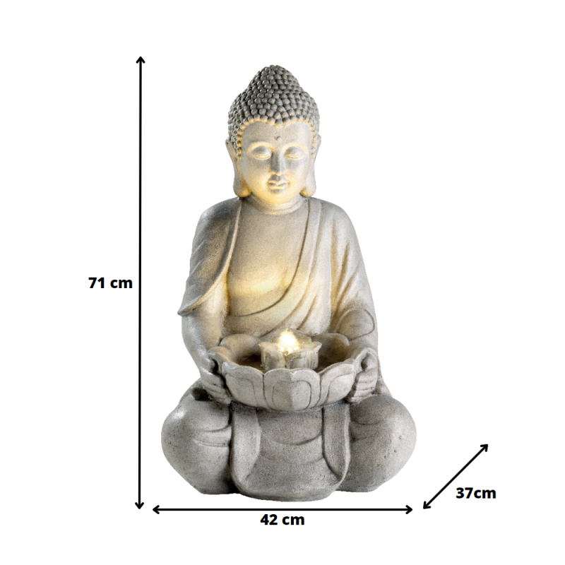 Fontanna Budda figura świecąca LED 71cm ogrodowa - 3