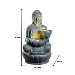 Fontanna figura siedzący Budda antracyt ogrodowa - 8