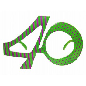 Okulary urodzinowe 40 zielone zabawny dodatek - 1