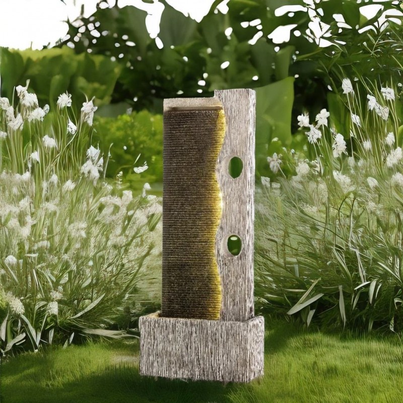 Fontanna kamienna ściana ogrodowa led 100cm duża - 4