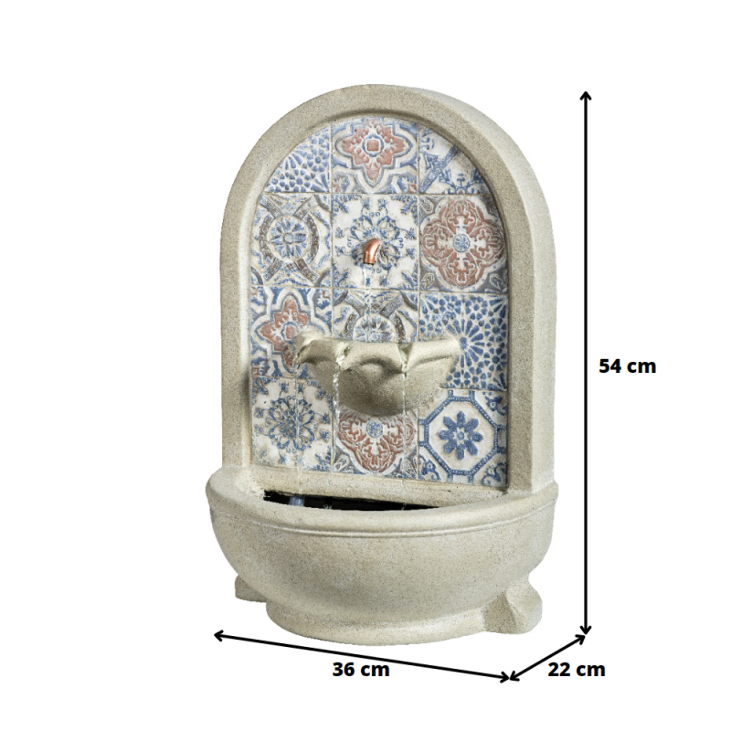 Fontanna owalna z kranem kamienna mozaika ogrodowa - 4