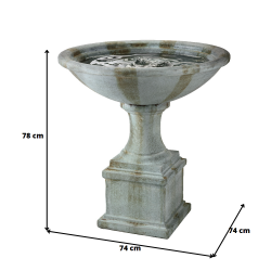 Fontanna misa waza na kolumnie ogrodowa szara 78cm - 3