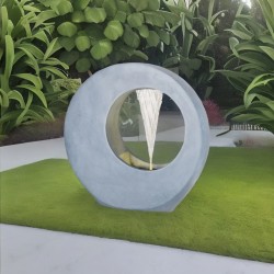 Fontanna okrągła szara z oświetleniem ogrodowa 72 - 4