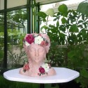 Doniczka głowa kobiety z kwiatami we włosach - 5