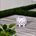 Osłonka na doniczkę biała ceramiczna kot z uszkami - 6
