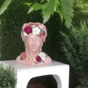 Osłonka na doniczkę głowa kobiety z kwiatami - 5