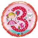Balon foliowy na urodziny dla dziecka cyfra 3 - 1