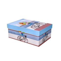 Pudełko ozdobne prezent rower z balonami 21x15cm