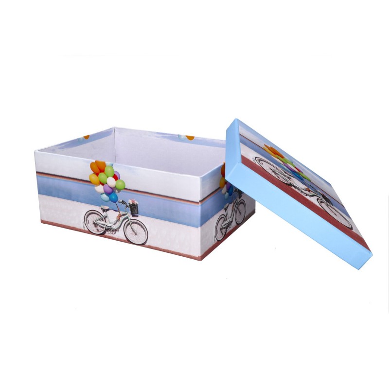 Pudełko ozdobne rower z balonami 25x18x10,5cm