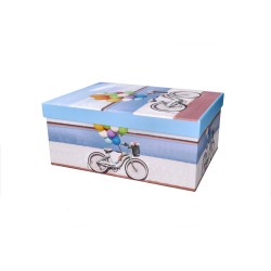 Pudełko ozdobne prezent rower z balonami 29x22cm