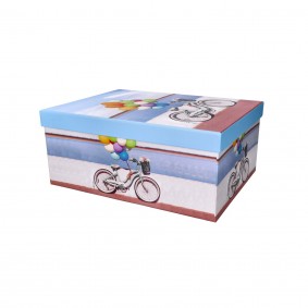 Pudełko ozdobne rower z balonami 31x23x13,5cm