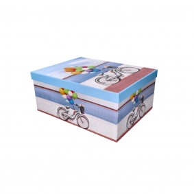 Pudełko ozdobne rower z balonami 35x27x15,5cm