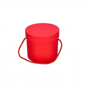 Pudełko ozdobne okrągłe czerwone 13,5x13,5x12cm