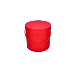 Pudełko ozdobne okrągłe czerwone 15,5x15,5x14,5cm