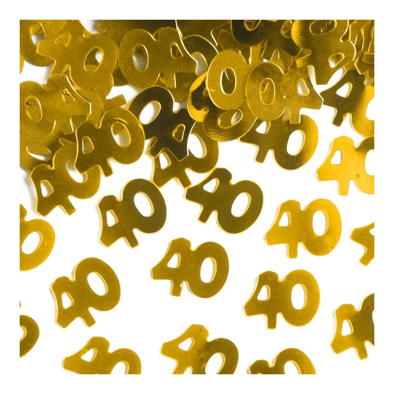 Konfetti foliowe cyfry 40 złote 15g - 1
