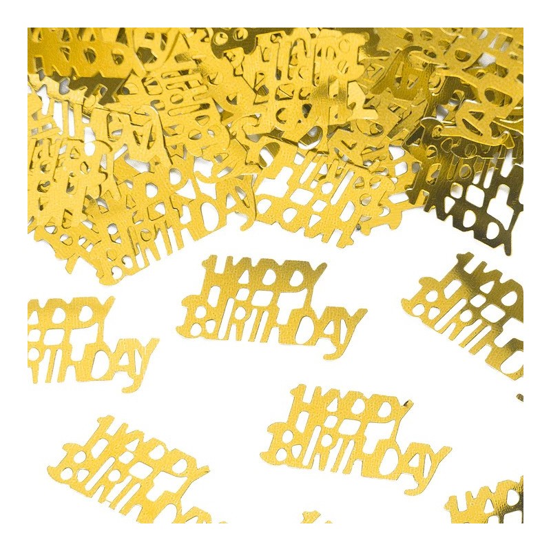 Konfetti foliowe Happy Birthday złote 15g - 1