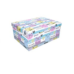 Pudełko ozdobne kolorowe w koty 33x25,5x14,5cm