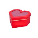 Pudełko ozdobne serce czerwone geometryczne 21x20x10cm