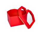 Pudełko ozdobne serce czerwone geometryczne 23x22,5x12cm
