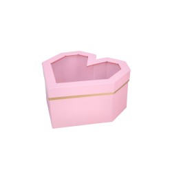 Pudełko ozdobne serce różowe geometryczne 21x20x10cm
