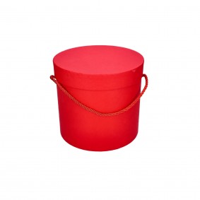 Pudełko ozdobne okrągłe czerwone 18,5x18,5x17cm