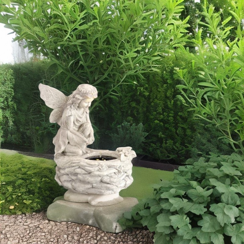 Fontanna ogrodowa solarna LED Posąg anioła jasna - 5