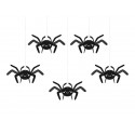 Dekoracja papierowa pająki czarne halloween 5szt - 1