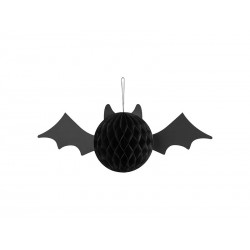 Dekoracja bibułowa nietoperz czarny halloween